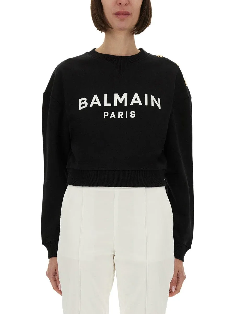Balmain SWEATSHIRT WITH LOGO PRINT sold by Siebentaschen