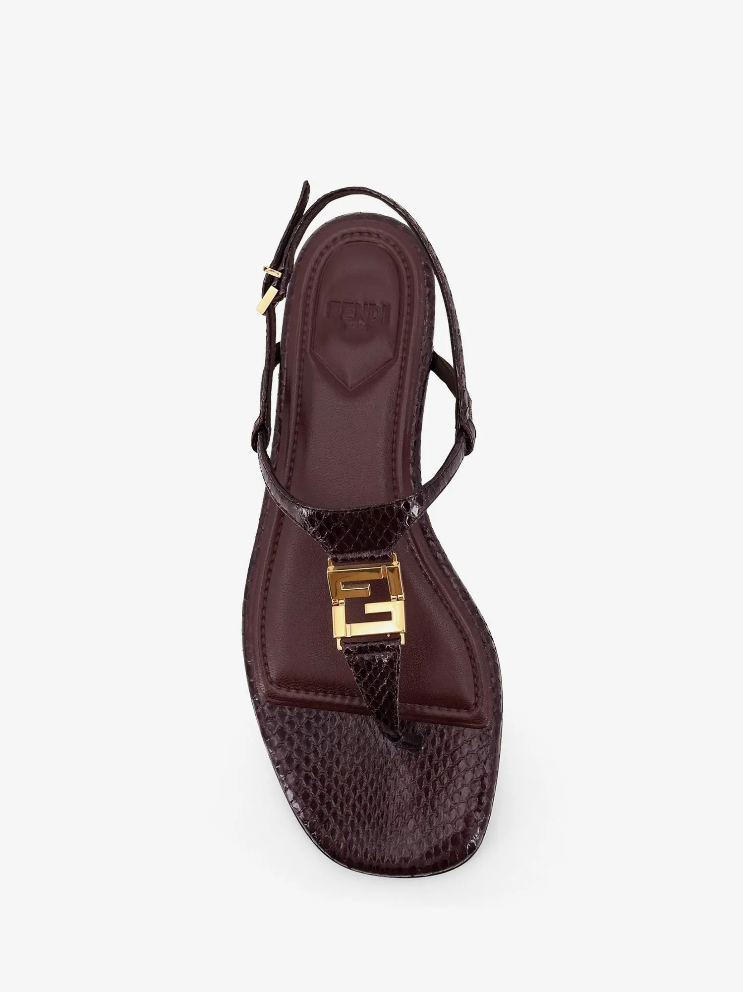 Fendi Fold leather sandals with reptile effect sold by Siebentaschen product image thumbnail 4