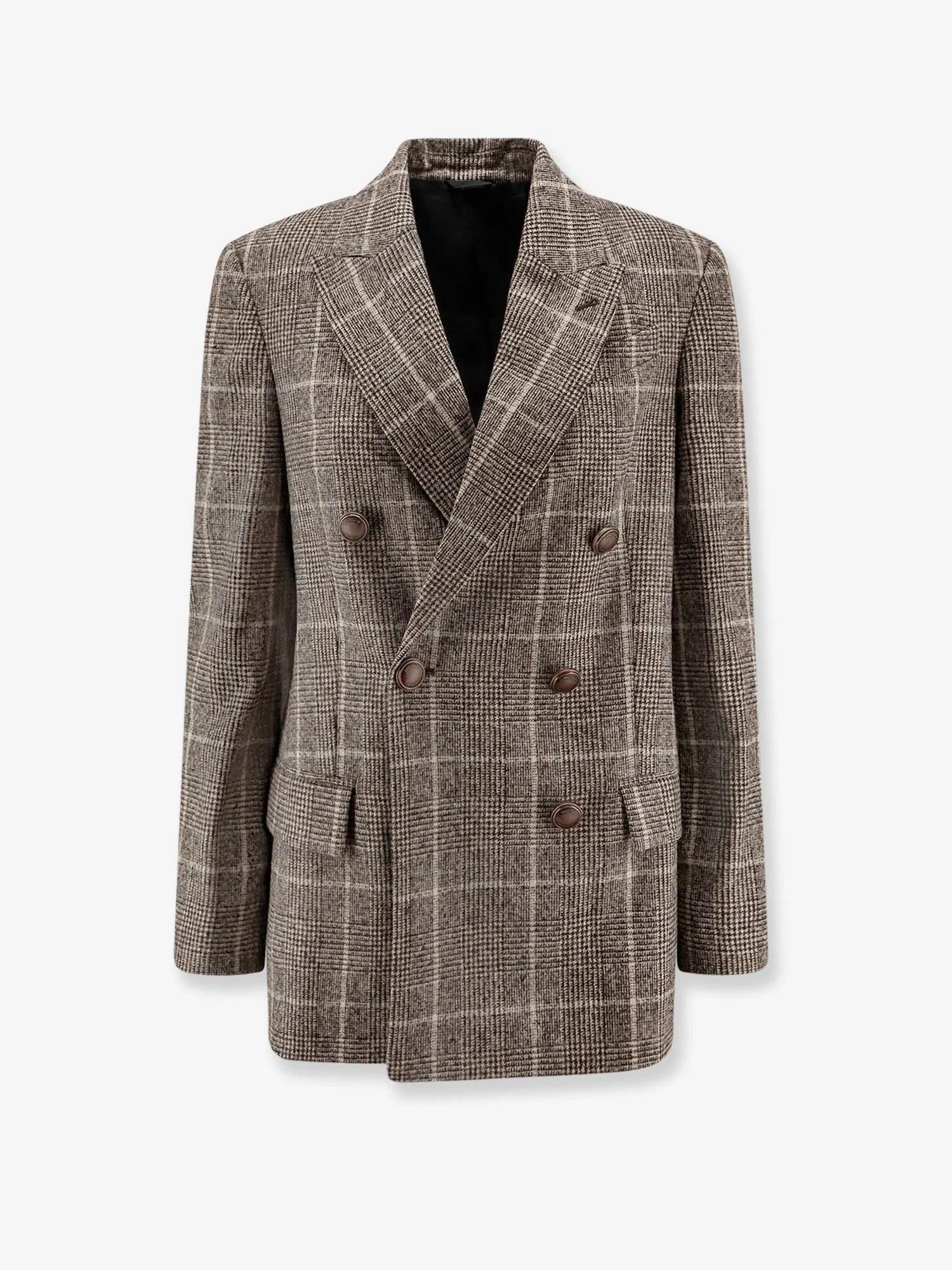 Brunello Cucinelli Double-breasted prince of Wales blazer sold by Siebentaschen