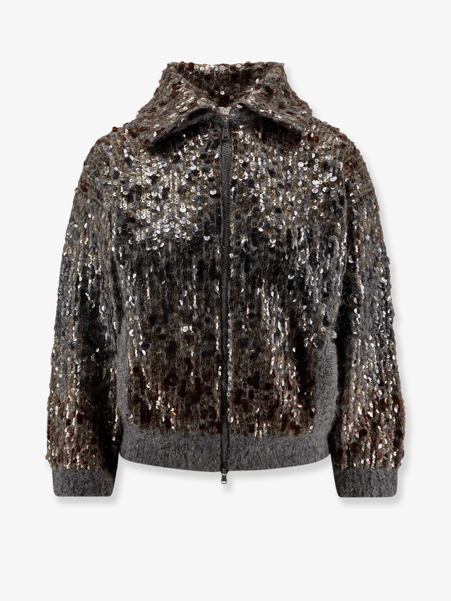 Brunello Cucinelli Mohair cardigan with all-over sequins sold by Siebentaschen