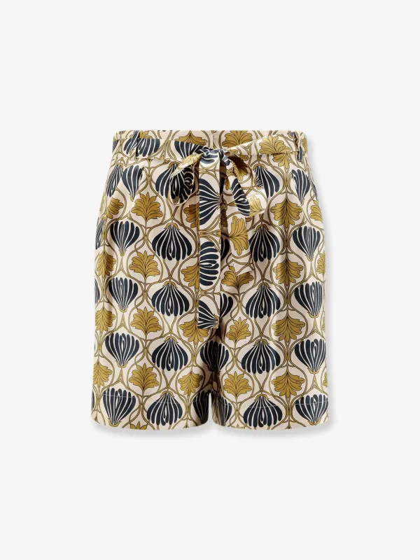 Max Mara Metello multicolor silk shorts sold by Siebentaschen