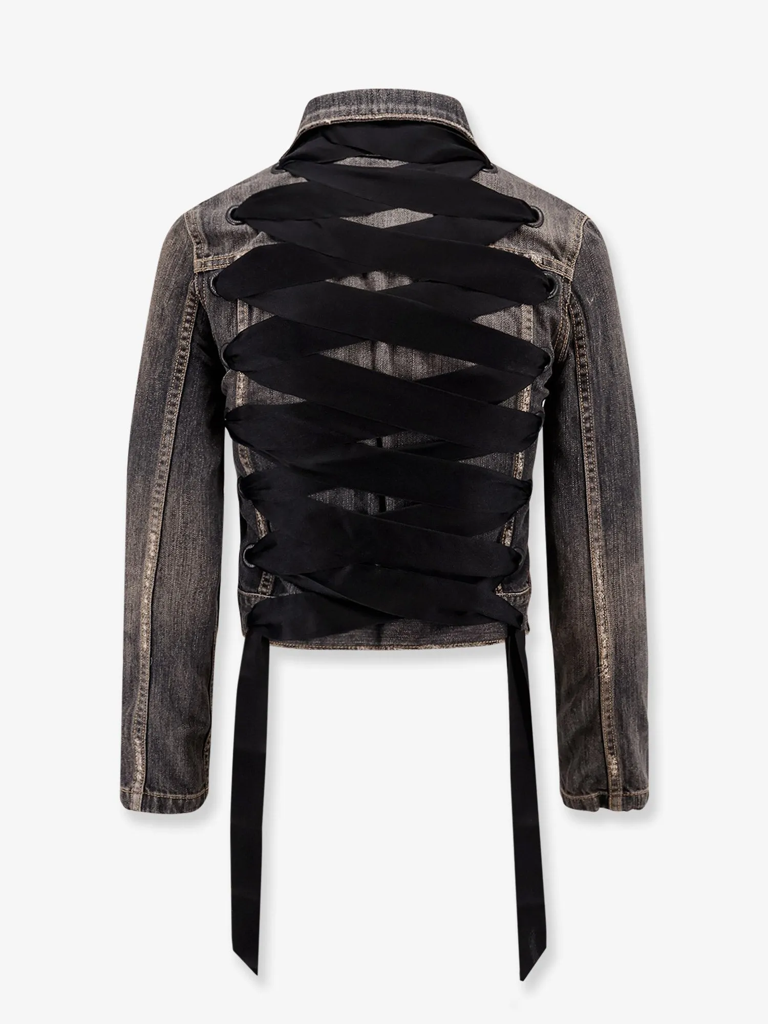 Balenciaga Denim jacket with satin laces sold by Siebentaschen product image thumbnail 4