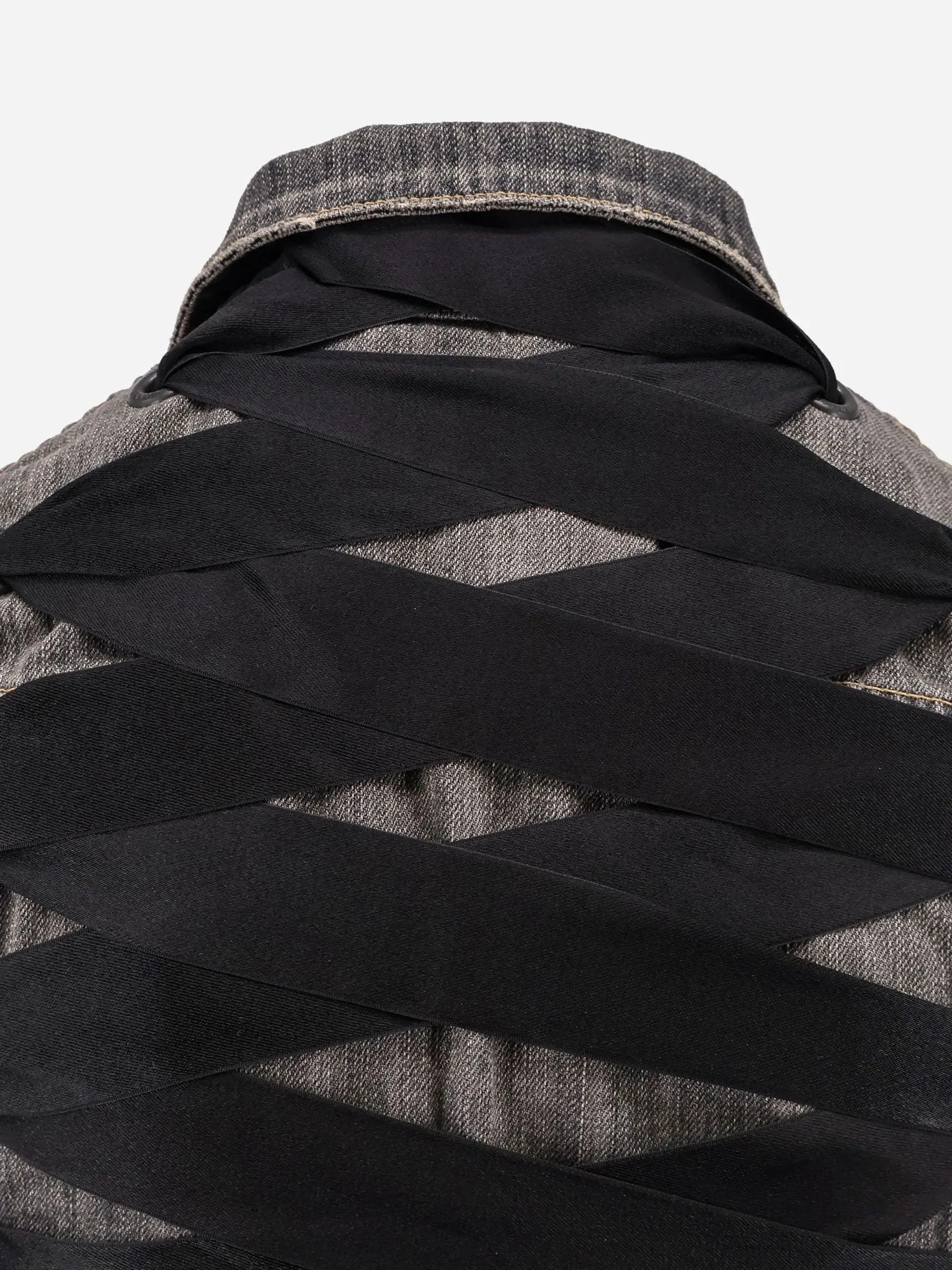 Balenciaga Denim jacket with satin laces sold by Siebentaschen product image thumbnail 5