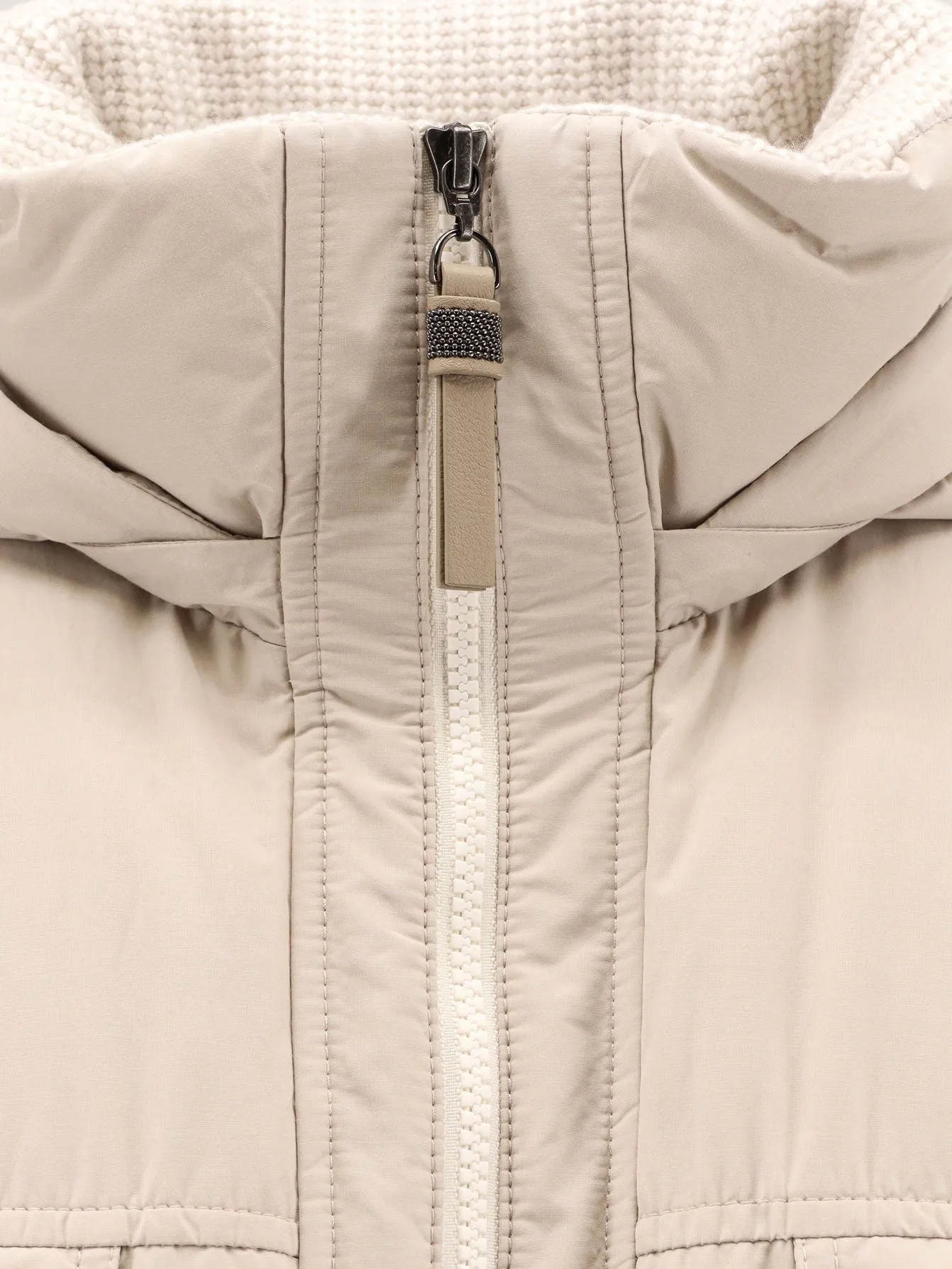 Brunello Cucinelli Nylon and cotton hooded down jacket sold by Siebentaschen product image thumbnail 3