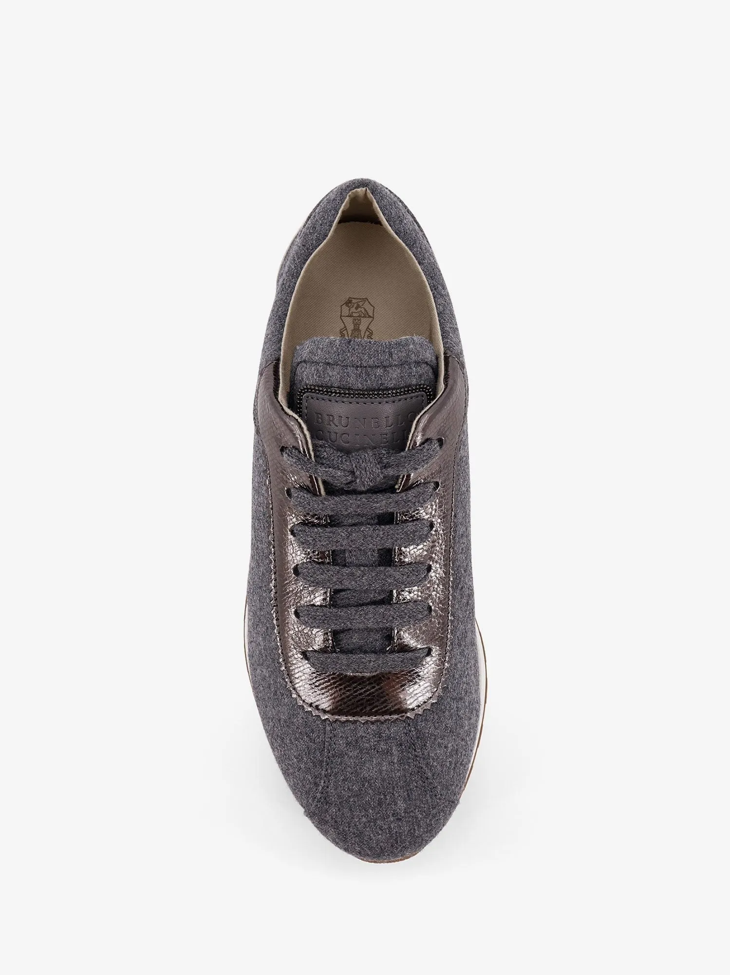 Brunello Cucinelli Low-top wool flannel sneakers with leather profiles sold by Siebentaschen product image thumbnail 5