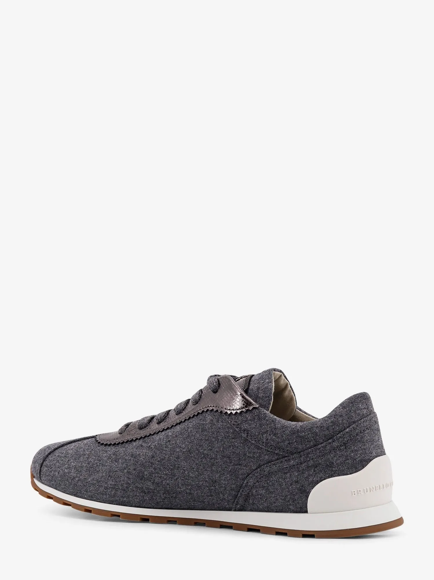 Brunello Cucinelli Low-top wool flannel sneakers with leather profiles sold by Siebentaschen product image thumbnail 3