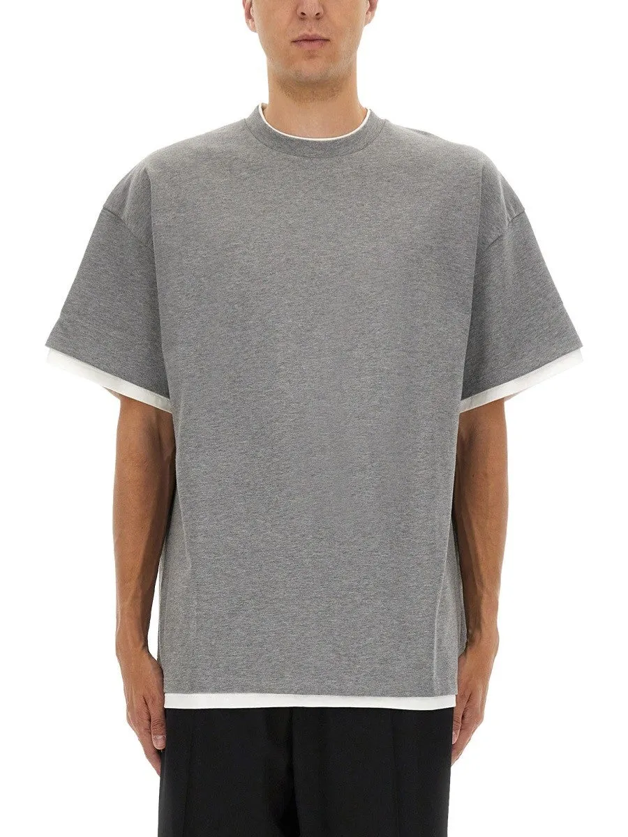 JIL SANDER DOUBLE LAYER COTTON T-SHIRT sold by Siebentaschen