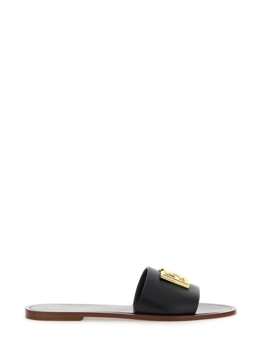 Dolce & Gabbana LEATHER SLIDE SANDAL sold by Siebentaschen
