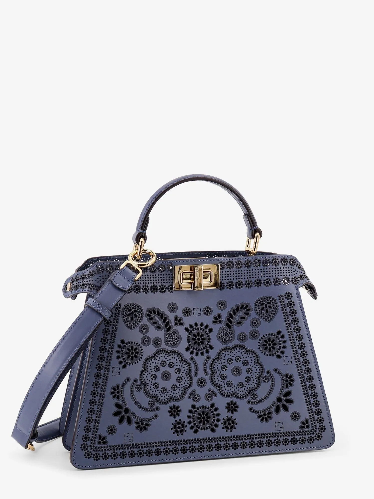 Fendi Peekaboo ISeeU Small leather shoulder bag with laser-cut Coral Bandana motif sold by Siebentaschen product image thumbnail 4