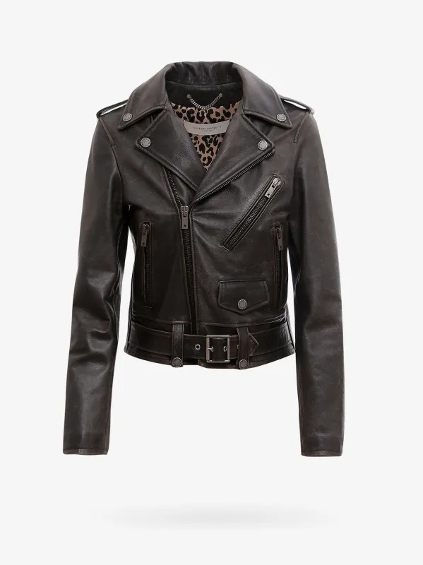 Golden Goose Deluxe Brand Slim fit Destiny lived-in effect leather biker sold by Siebentaschen