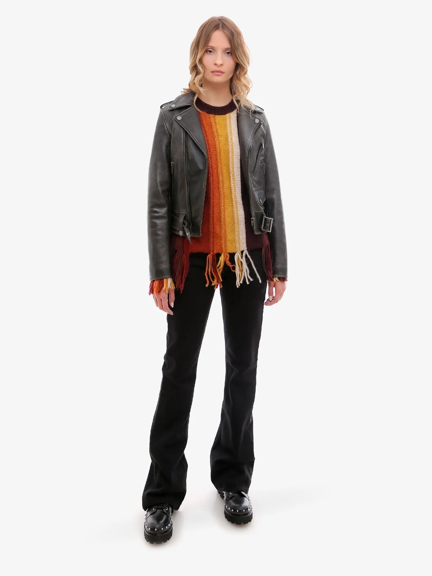 Golden Goose Deluxe Brand Slim fit Destiny lived-in effect leather biker sold by Siebentaschen product image thumbnail 2