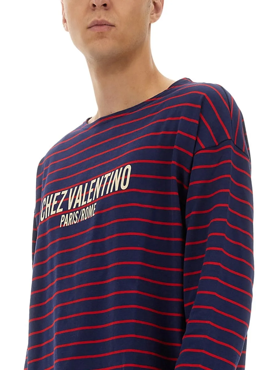 Valentino LONG SLEEVE T-SHIRT WITH "CHEZ VALENTINO" PRINT sold by Siebentaschen product image thumbnail 4