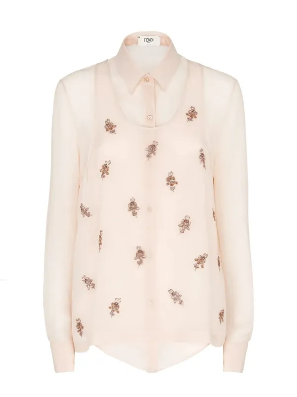 Fendi EMBROIDERED GEORGETTE TOP sold by Siebentaschen