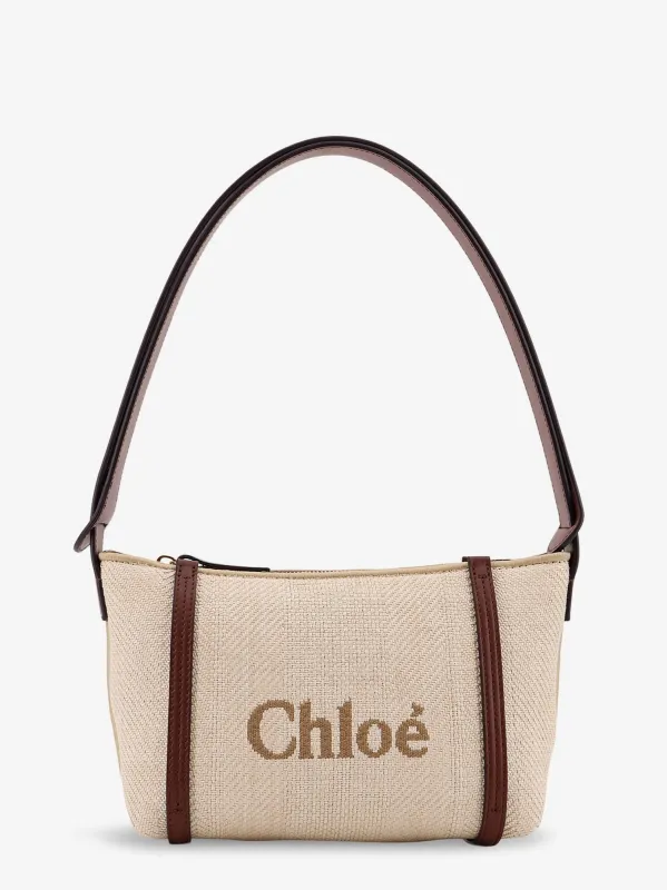 CHLOE' Chloè Carry canvas shoulder bag with logo embroidery sold by Siebentaschen