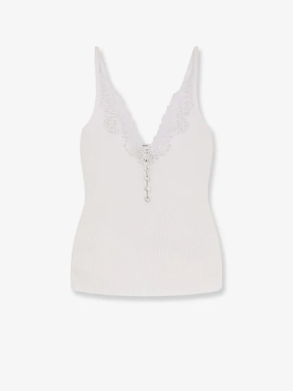 SELF PORTRAIT Viscose top with lace inserts sold by Siebentaschen