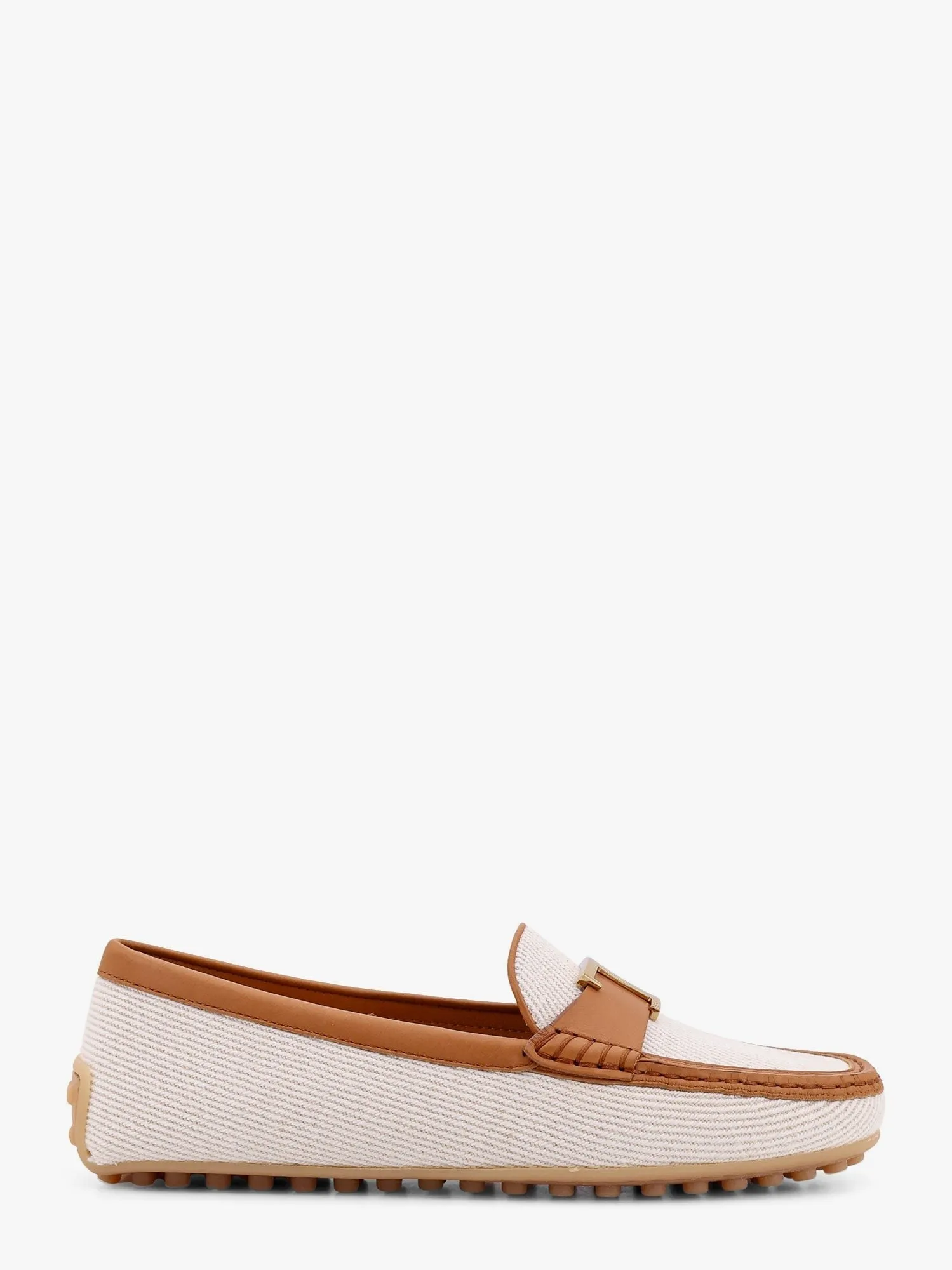 TOD'S Canvas loafer with t timeless detail sold by Siebentaschen