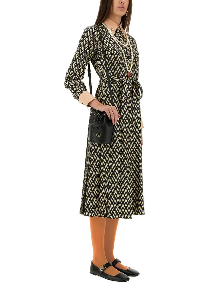 Valentino "TOUTE LA V" TWILL MIDI DRESS sold by Siebentaschen product image thumbnail 2