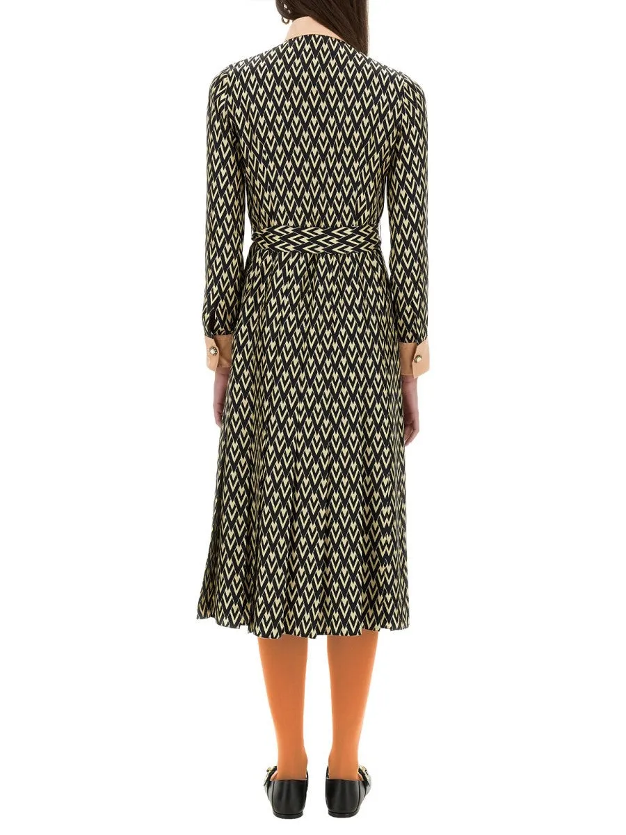 Valentino "TOUTE LA V" TWILL MIDI DRESS sold by Siebentaschen product image thumbnail 3