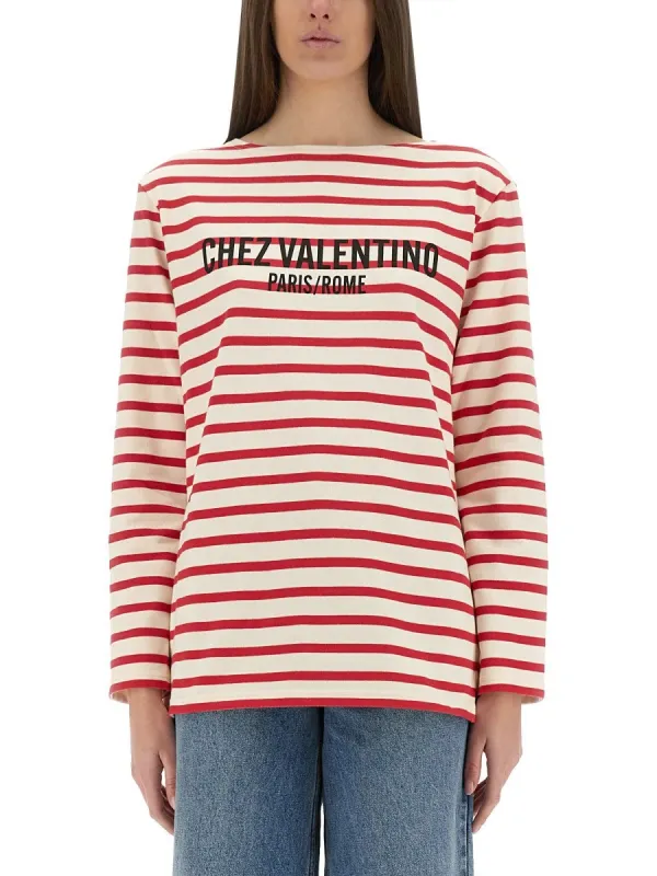 Valentino COTTON LONG SLEEVE T-SHIRT WITH PRINT sold by Siebentaschen
