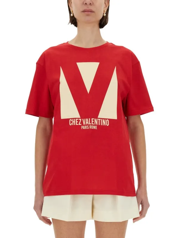 Valentino "CHEZ VALENTINO" PRINT T-SHIRT sold by Siebentaschen