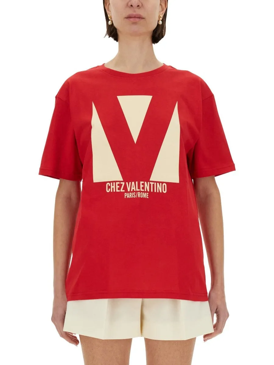 Valentino "CHEZ VALENTINO" PRINT T-SHIRT sold by Siebentaschen