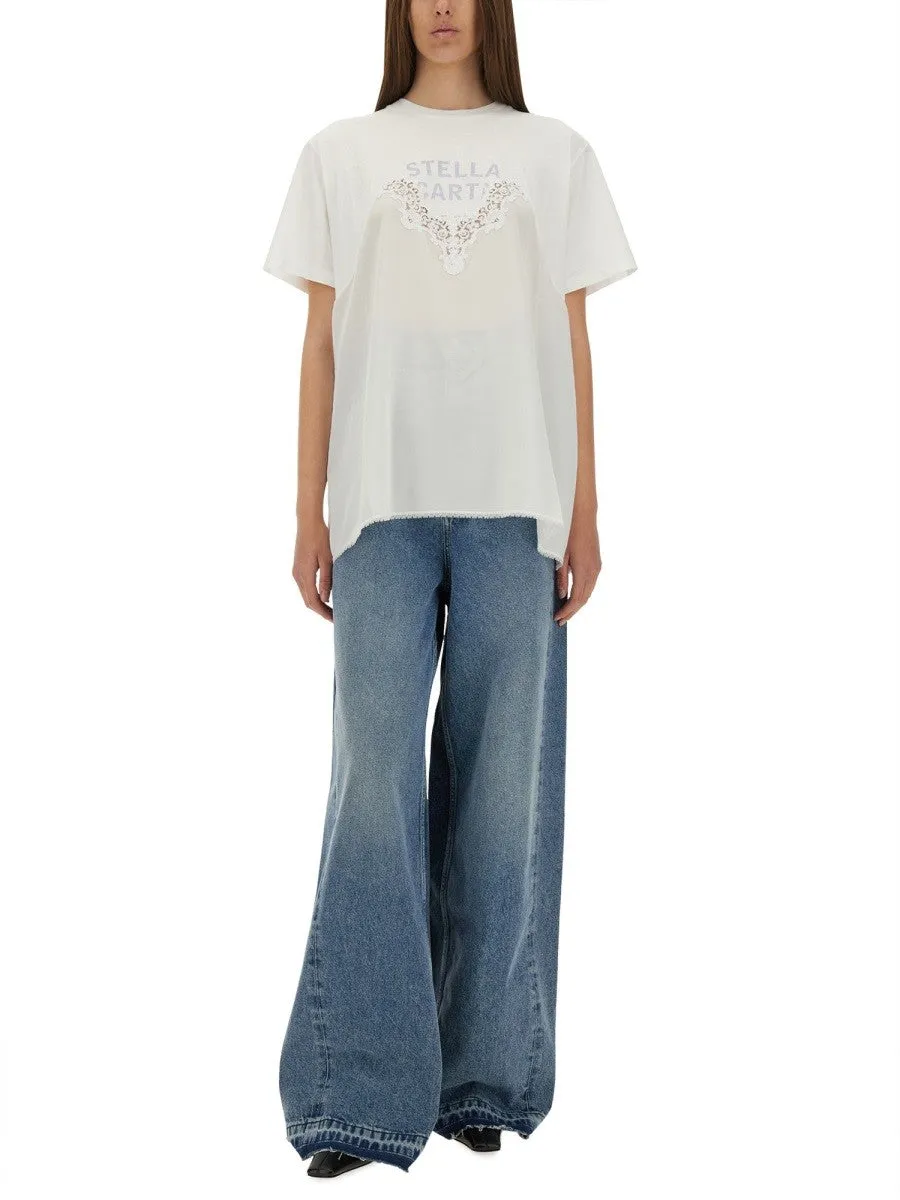 stella mccartney T-SHIRT WITH LACE INSERT sold by Siebentaschen product image thumbnail 2