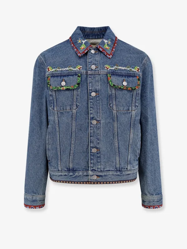 Valentino Denim jacket with multicolor embroidery made by Valentino
