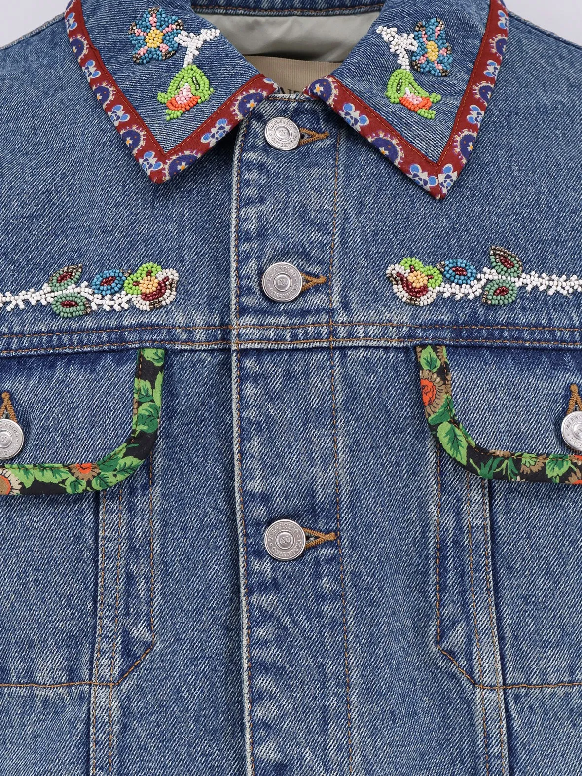 Valentino Denim jacket with multicolor embroidery sold by Siebentaschen product image thumbnail 5