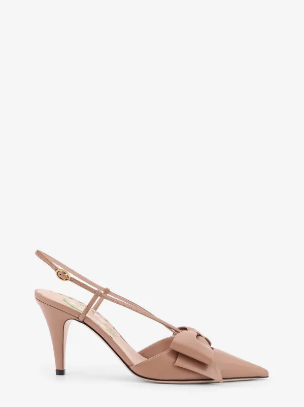 Valentino Garavani Bowow leather decolleté slingback sold by Siebentaschen