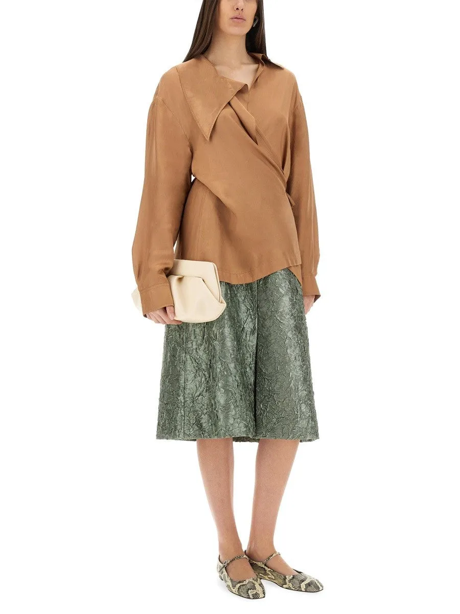 Dries Van Noten RUCHED SATIN MIDI SKIRT sold by Siebentaschen product image thumbnail 2