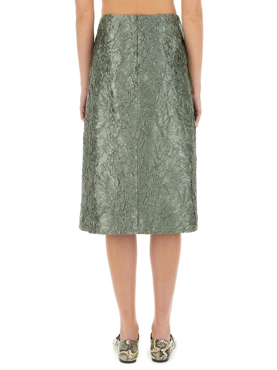 Dries Van Noten RUCHED SATIN MIDI SKIRT sold by Siebentaschen product image thumbnail 3