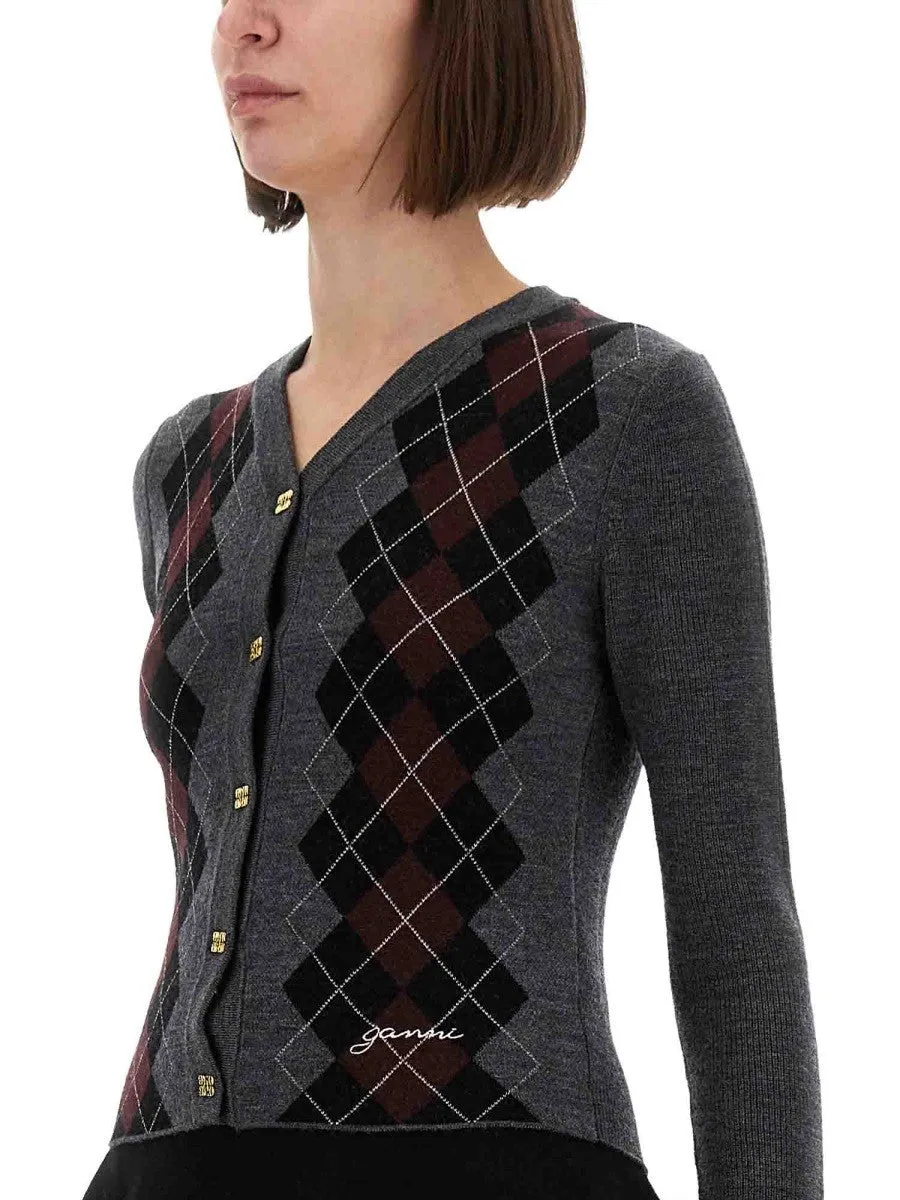 GANNI JACQUARD WOOL CARDIGAN sold by Siebentaschen product image thumbnail 4