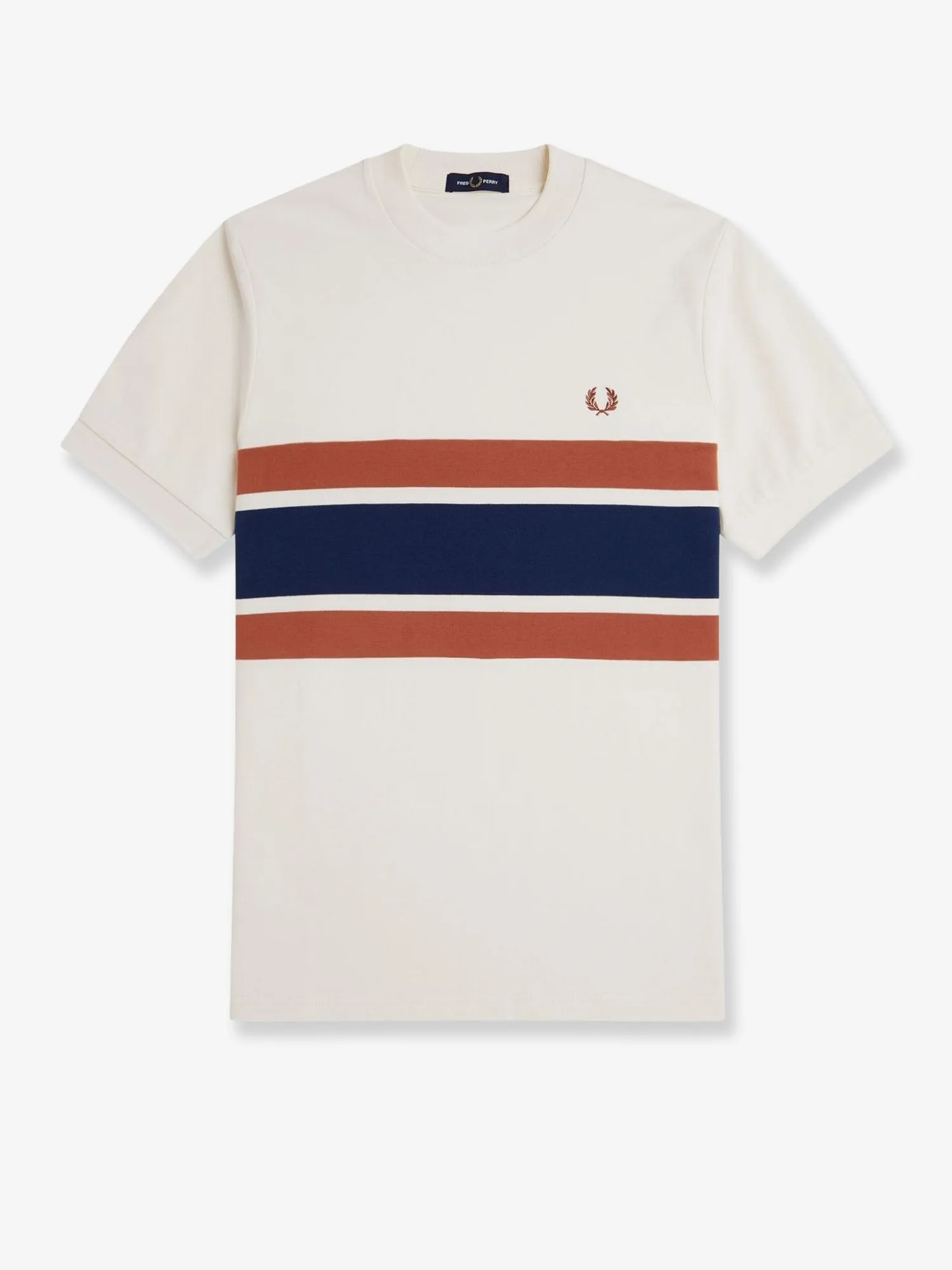 FRED PERRY Cotton T-shirt with striped motif sold by Siebentaschen