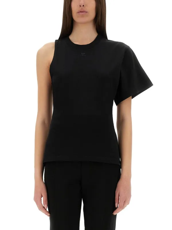 COURREGES ONE-SHOULDER T-SHIRT IN SCUBA sold by Siebentaschen