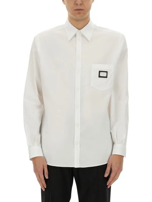 Dolce & Gabbana SHIRT WITH LOGO PLAQUE sold by Siebentaschen