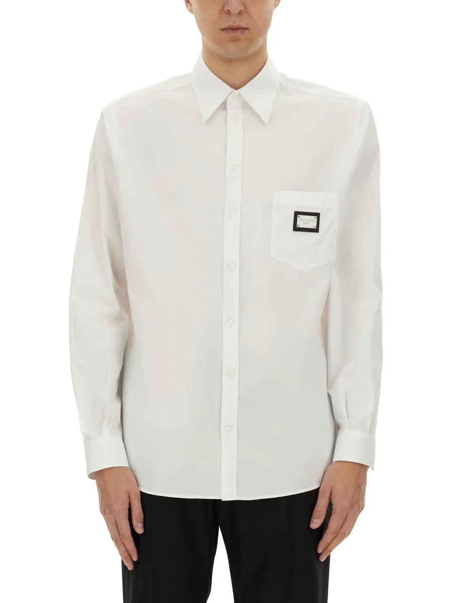 Dolce & Gabbana SHIRT WITH LOGO PLAQUE sold by Siebentaschen