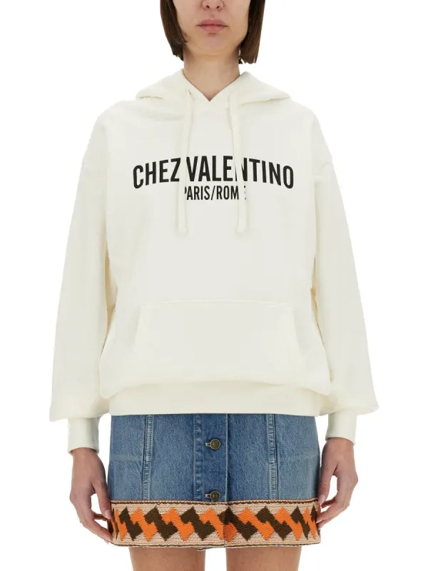 Valentino COTTON HOODIE WITH PRINT sold by Siebentaschen