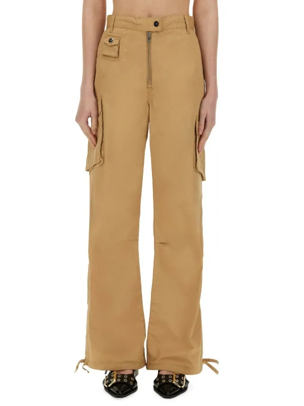GANNI COTTON TWILL CARGO PANTS made by Ganni