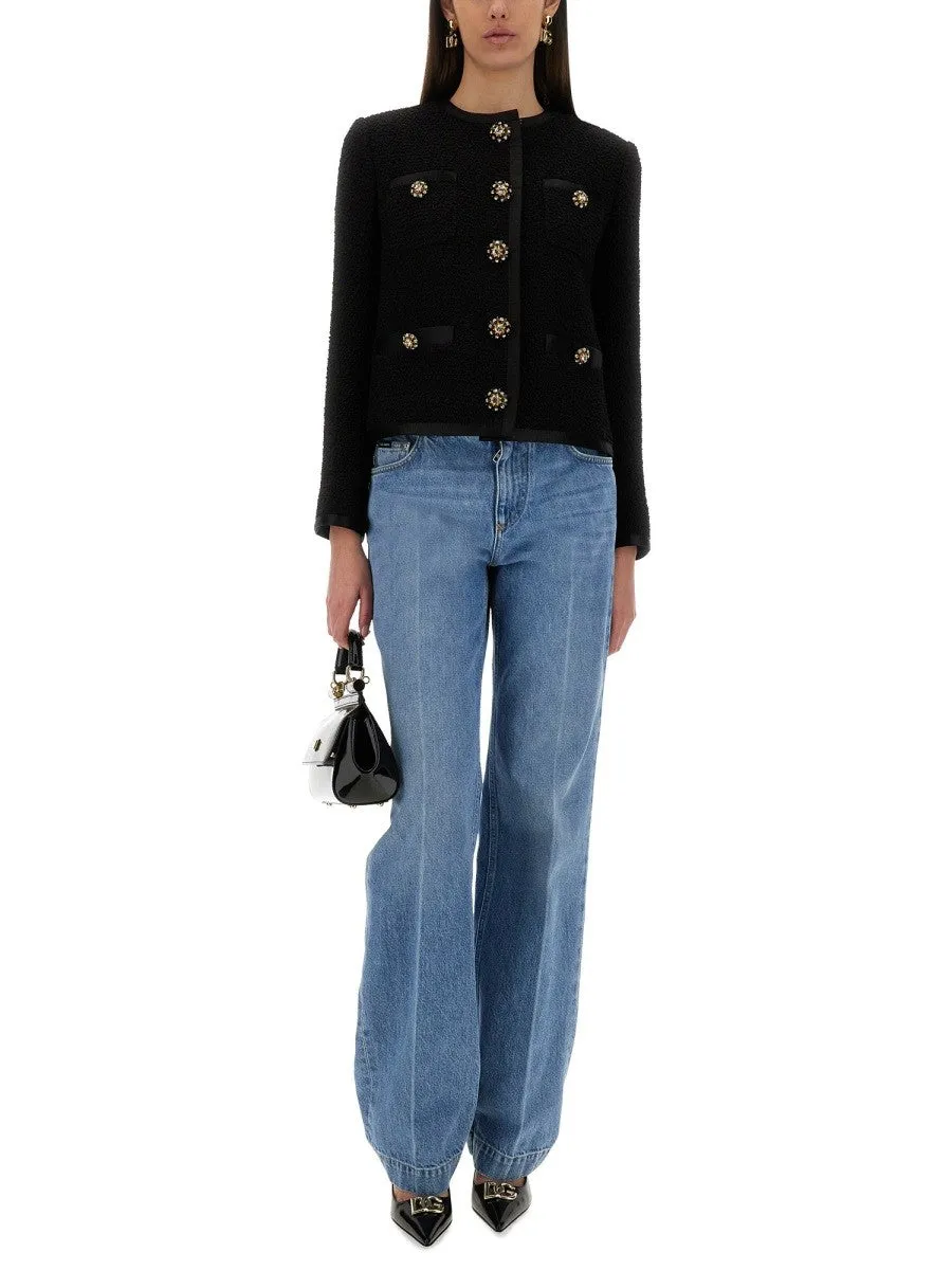 Dolce & Gabbana SINGLE-BREASTED TWEED BOUCLÉ SHORT JACKET sold by Siebentaschen product image thumbnail 2