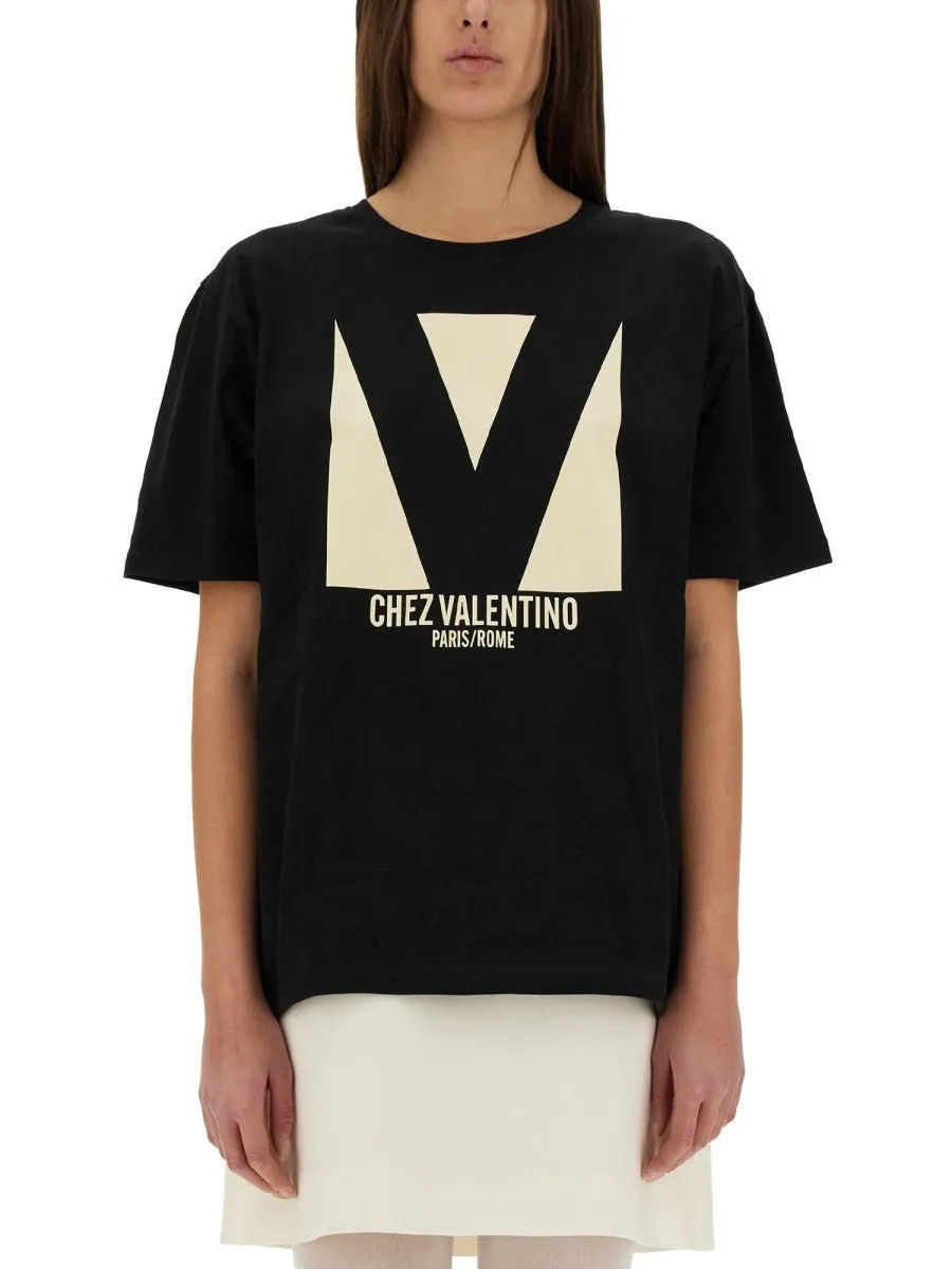 Valentino "CHEZ VALENTINO" PRINT T-SHIRT sold by Siebentaschen