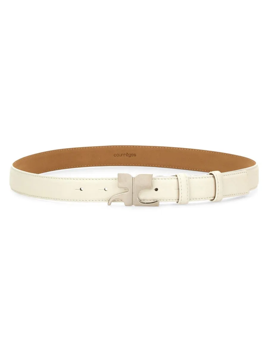 COURREGES LEATHER "AC" BELT sold by Siebentaschen