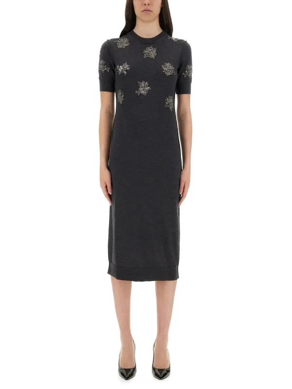 Fendi WOOL DRESS WITH EMBROIDERY sold by Siebentaschen