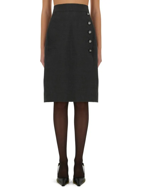 Dolce & Gabbana WOOL MIDI SKIRT sold by Siebentaschen