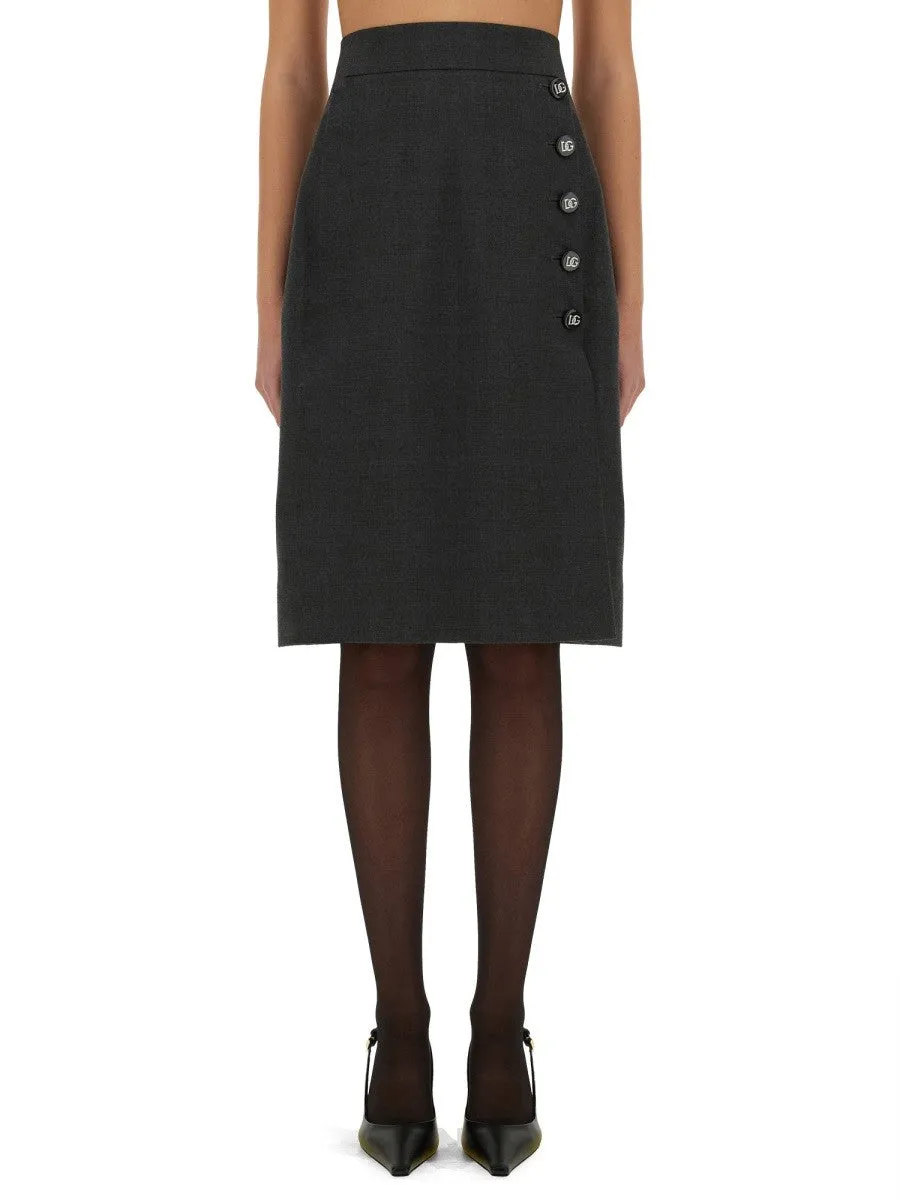 Dolce & Gabbana WOOL MIDI SKIRT sold by Siebentaschen