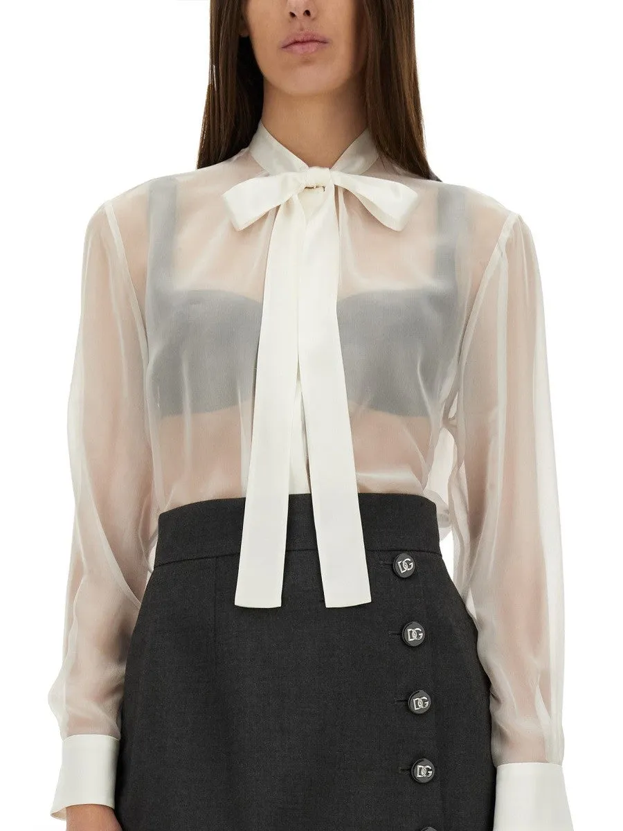 Dolce & Gabbana CHIFFON SHIRT WITH BOW sold by Siebentaschen product image thumbnail 4