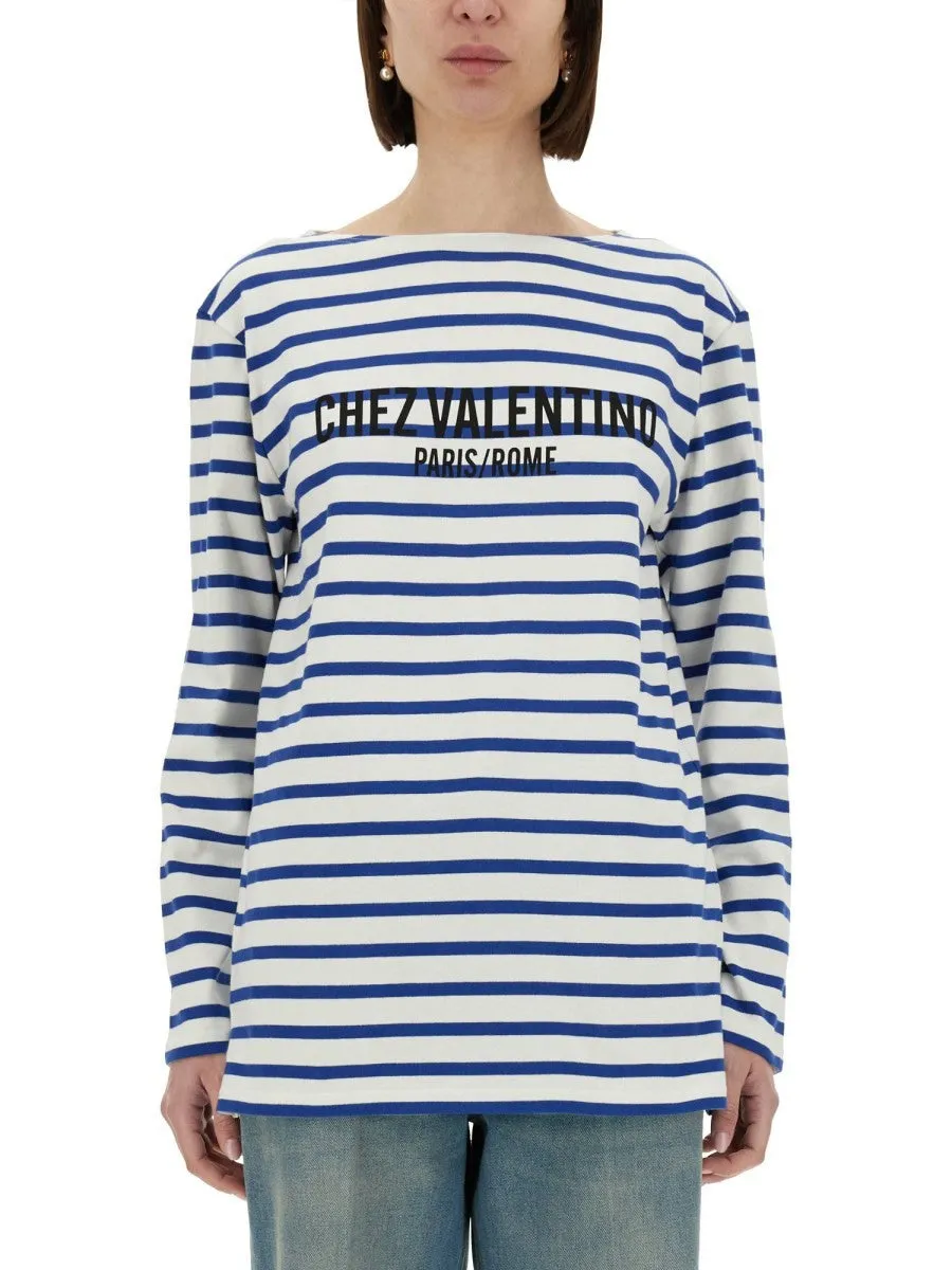Valentino COTTON LONG SLEEVE T-SHIRT WITH PRINT sold by Siebentaschen