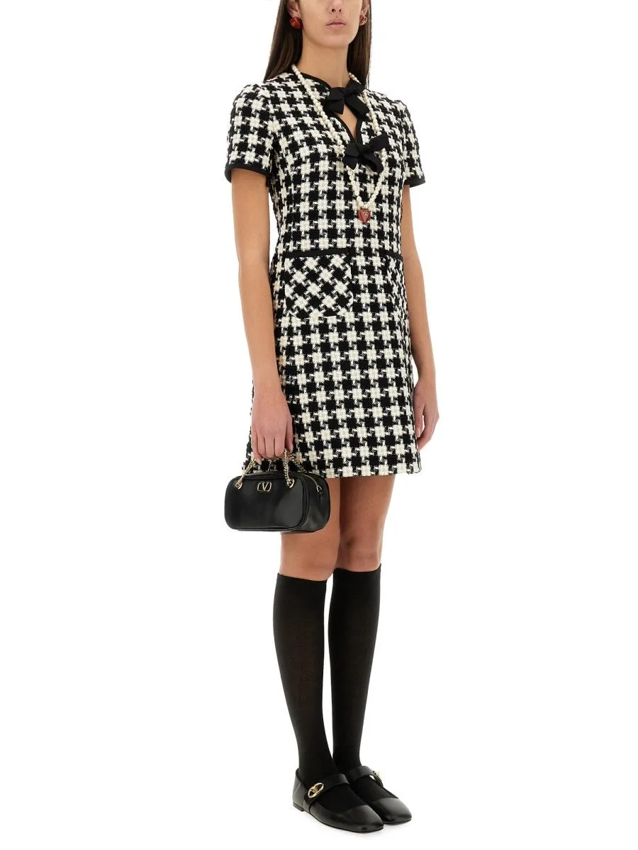 Valentino EMBROIDERED DAMIER LIGHT TWEED SHORT DRESS sold by Siebentaschen product image thumbnail 2