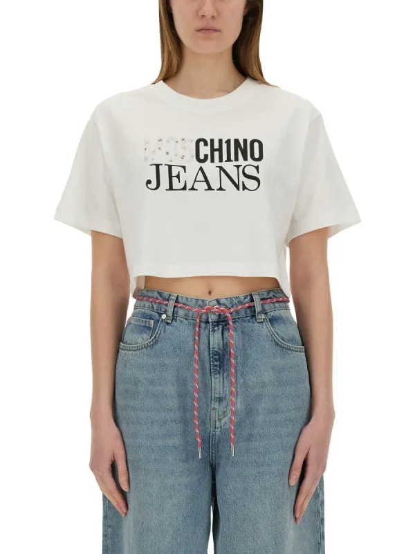 MOSCHINO JEANS CROPPED T-SHIRT WITH LOGO sold by Siebentaschen