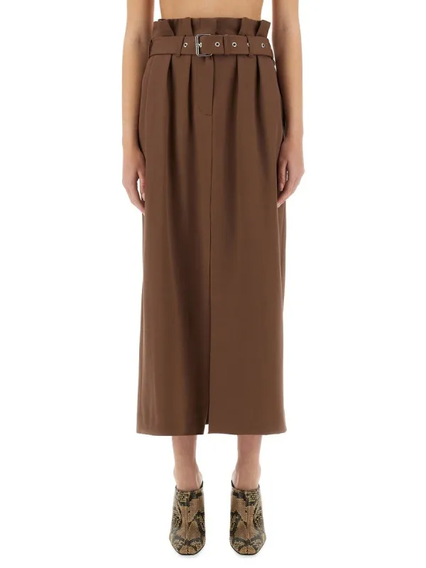 Dries Van Noten WOOL SKIRT WITH BELT sold by Siebentaschen