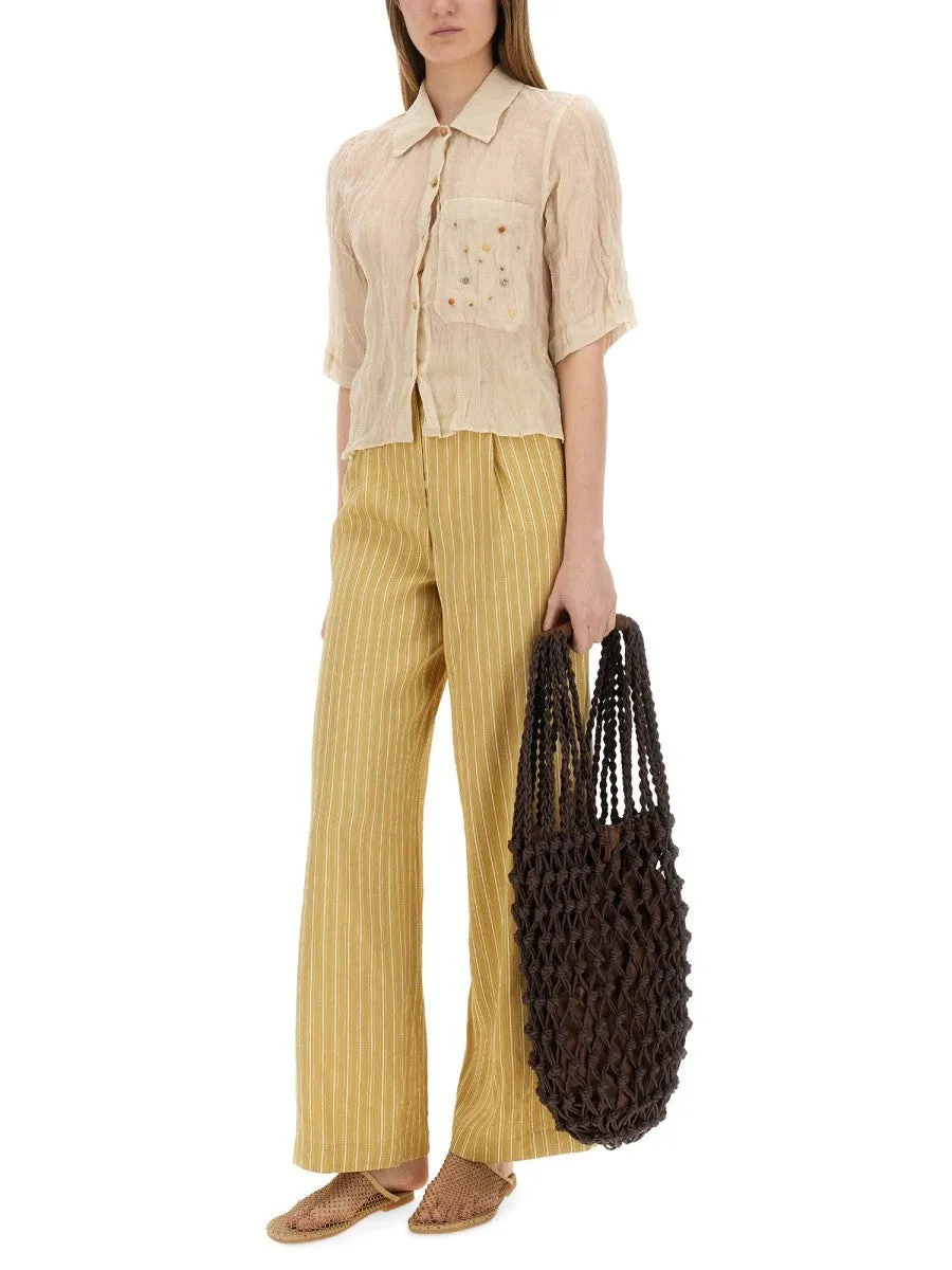 ALYSI STRIPED SATIN TAILORED PANTS sold by Siebentaschen product image thumbnail 2
